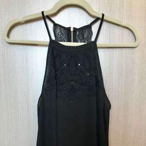 Beaded Black Halter Top